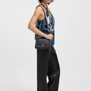 Authentic ARIELL BOSS Black Leather Crossbody Saddle Bag (Hugo Boss)